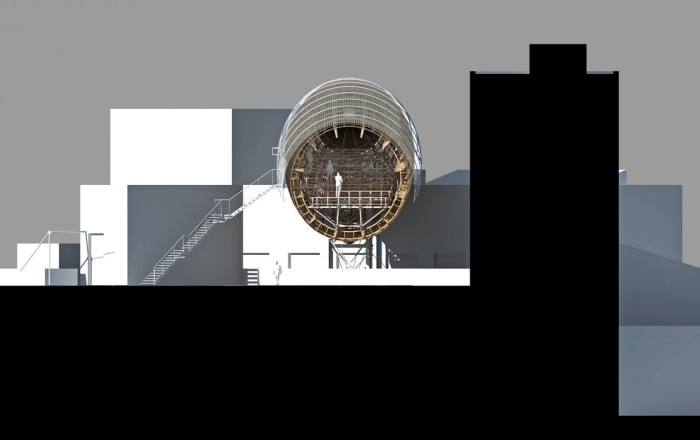 Huť architektury Martin Rajniš, Gulliver, řez příčný – foto