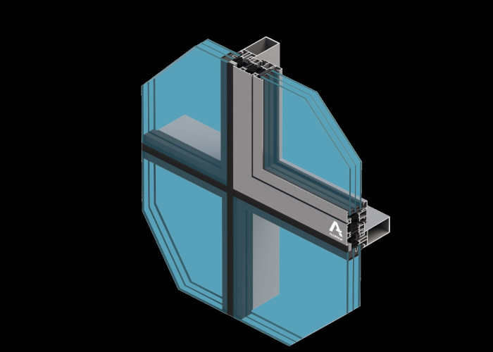 Sloupko-příčková, strukturální fasáda MB-SR50N EFEKT (detail)