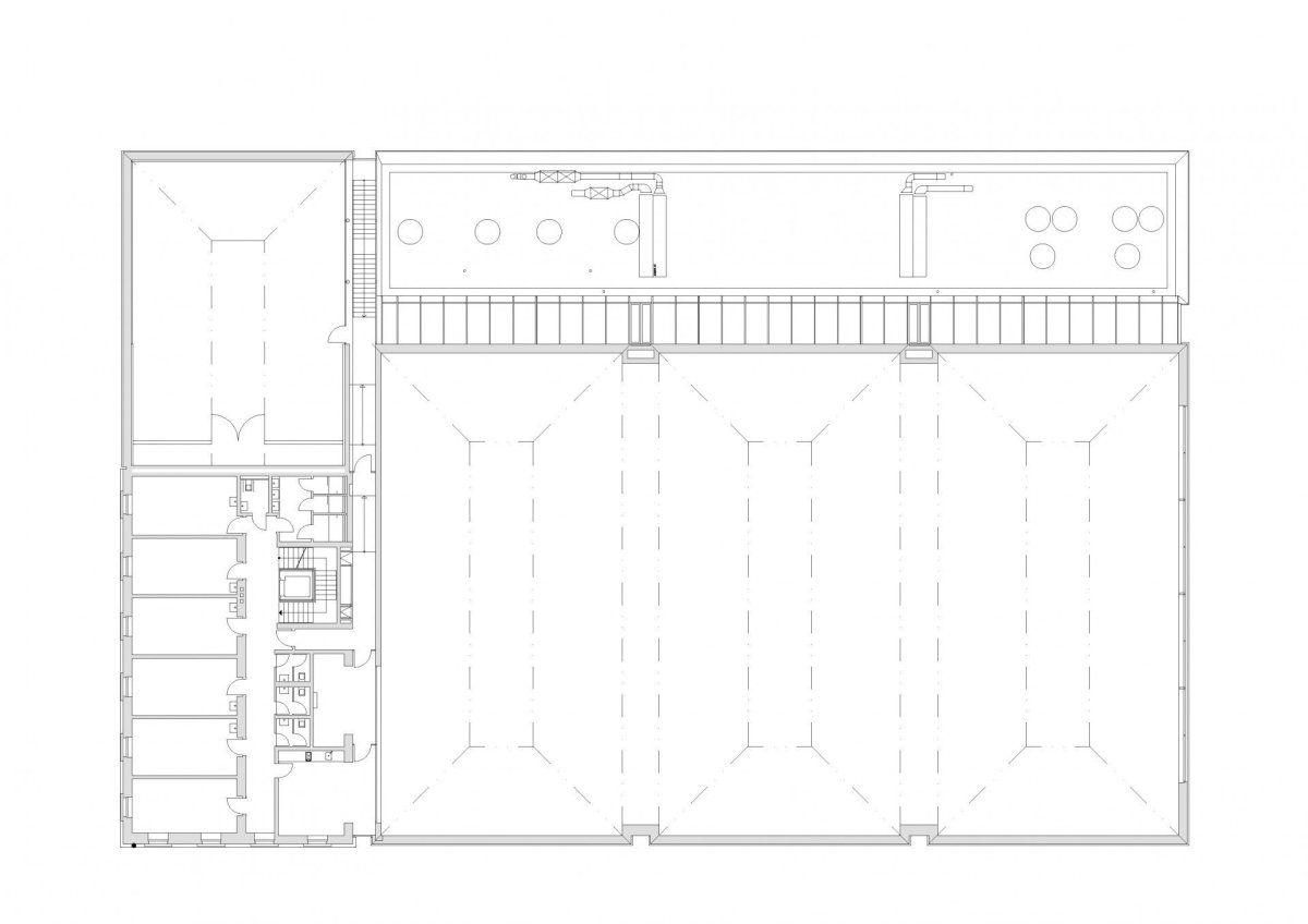 Městská hala Modřice, Atelier bod architekti, půdorys 2NP