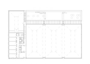 Městská hala Modřice, Atelier bod architekti, půdorys 2NP