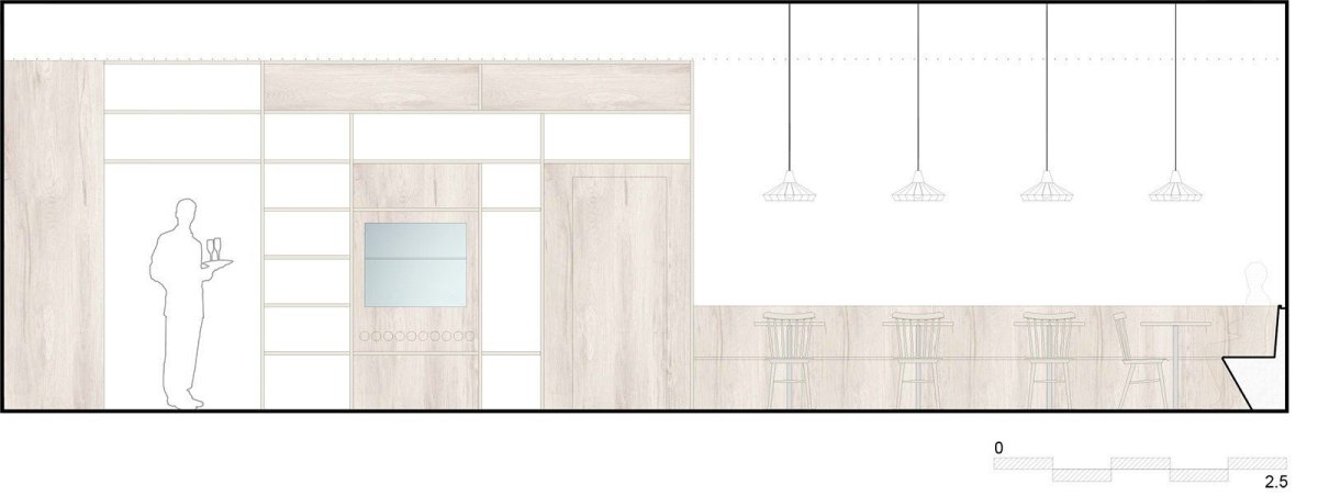Lasagneria, řez 2, Mar.s architects