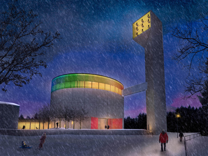 Kostel bl. Restituty Brno - Lesná, vánoční pohled