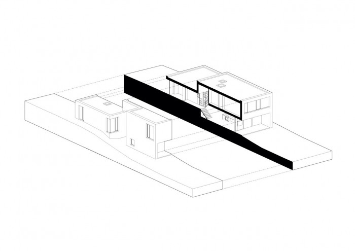 plusminusarchitects, Vrakuňa house, axonometrie – foto