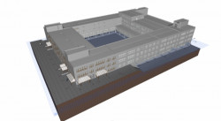 ukázka modelu pasportu budovy školy SPŠ stavební Josefa Gočára v Praze 4 na Pankráci v Archicadu