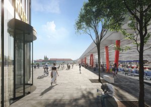Dopravní terminál Smíchov, A69 architekti. Vizualizace: DOUSEK-ZÁBORSKÝ