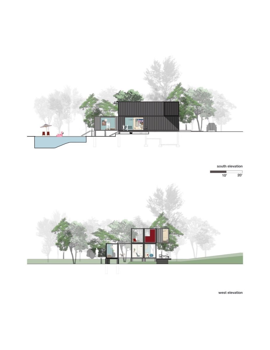 Víkendový dům z kontejnerů, MB Architecture.