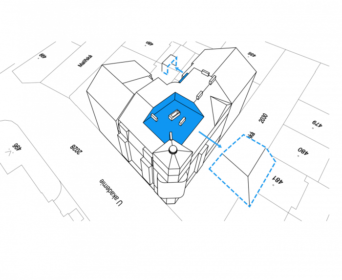 Uhlík architekti, Činžovní dům Letná, schéma – foto