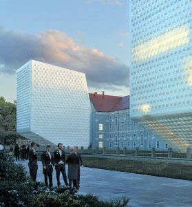 Rekonstrukce a dostavba pražské Invalidovny, Petr Hájek Architekti, perspektiva jih.