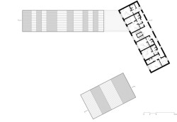 Půdorys 3. NP (Domov pro seniory s mateřskou školou v Horních Jirčanech, ti architekti)