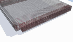 Železniční most v Bartoškově ulici, příčník, výztuž - foto