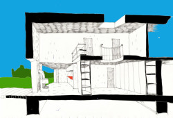 RD v Pardubicích, skica řezu, ZETTE ateliér