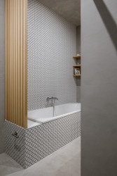 Byt v Praze-Vinohradech, Archistroj a Atelier HORIZONT: Pohled do koupelny