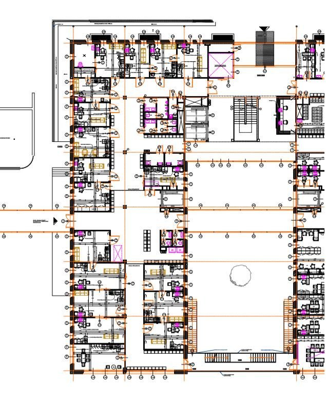 Novostavba II. Interní kliniky a geriatri v Olomouci, půdorys 1NP, Adam Rujbr Architects