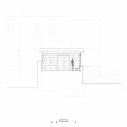 Altán městské knihovny ve Vamberku, Martin Kožnar, podélný řez