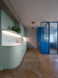 Kuchyň (Rekonstrukce bytu v Holešovicích; B² Architecture)