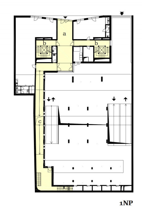 Bytový dům Sámova, Znamení čtyř - architekti, půdorys 1NP