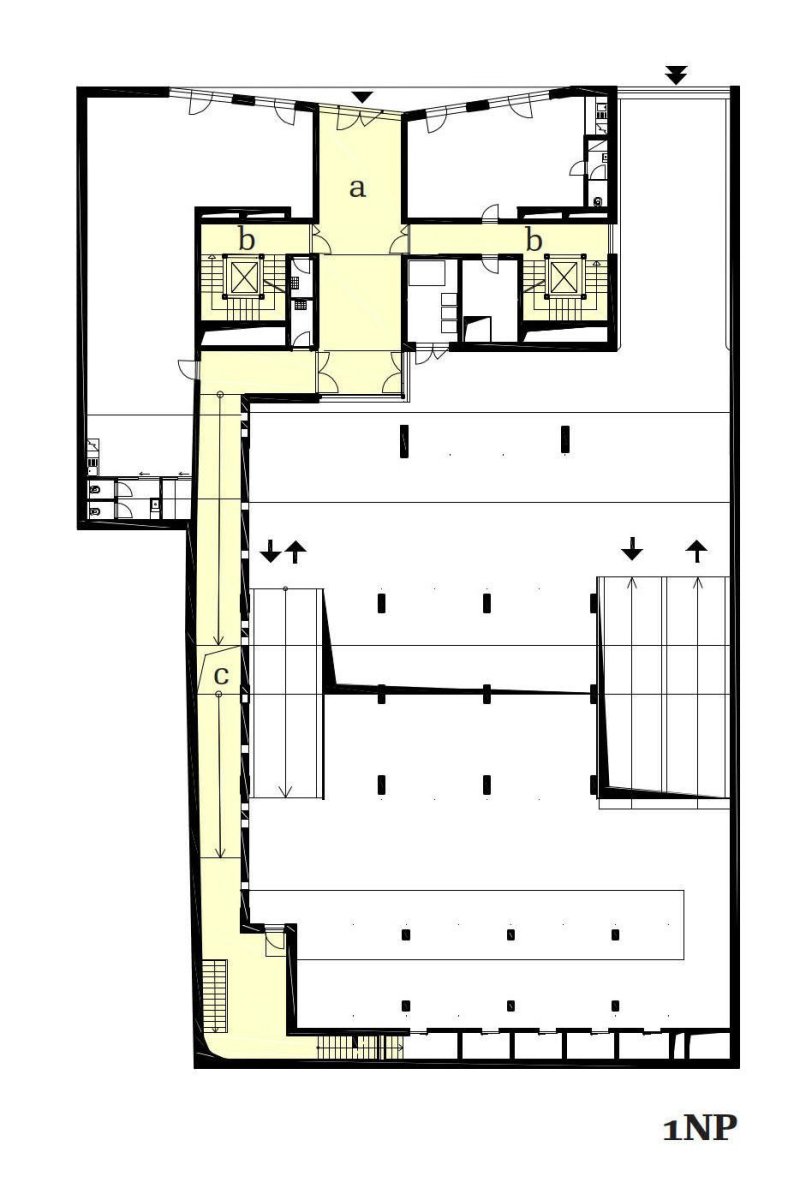 Bytový dům Sámova, Znamení čtyř - architekti, půdorys 1NP