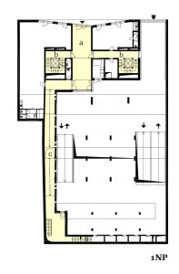 Bytový dům Sámova, Znamení čtyř - architekti, půdorys 1NP