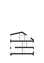 Řez (Rodinný dům v Senici na Hané, TŘI.ČTRNÁCT architekti)