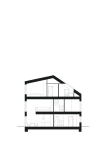 Řez (Rodinný dům v Senici na Hané, TŘI.ČTRNÁCT architekti)