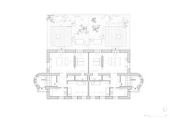 Půdorys 2.NP (Rekonstrukce a přístavba k vile v Praze-Vinohradech, PAPUNDEKL ARCHITEKTI)