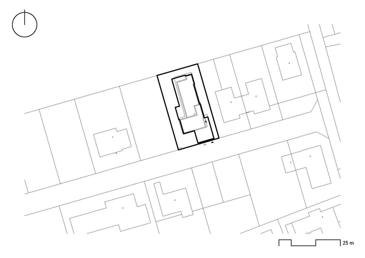 Rodinný dům v Praze, situace, OK PLAN ARCHITECTS / Luděk Rýzner