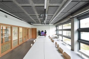 Industriální prostory, kde jsou velká okna a betonový strop s minimem vybavení, jsou náchylné na nepříjemnou ozvěnu. Dobře se k tomuto stylu hodí desky acu-cew z dřevní vlny a cementu, které mají industriální strukturu.