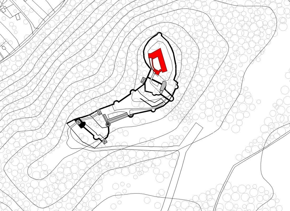 Rekonstrukce paláce hradu Helfštýna, situace, Atelier-r / Miroslav Pospíšil, Martin Karlík