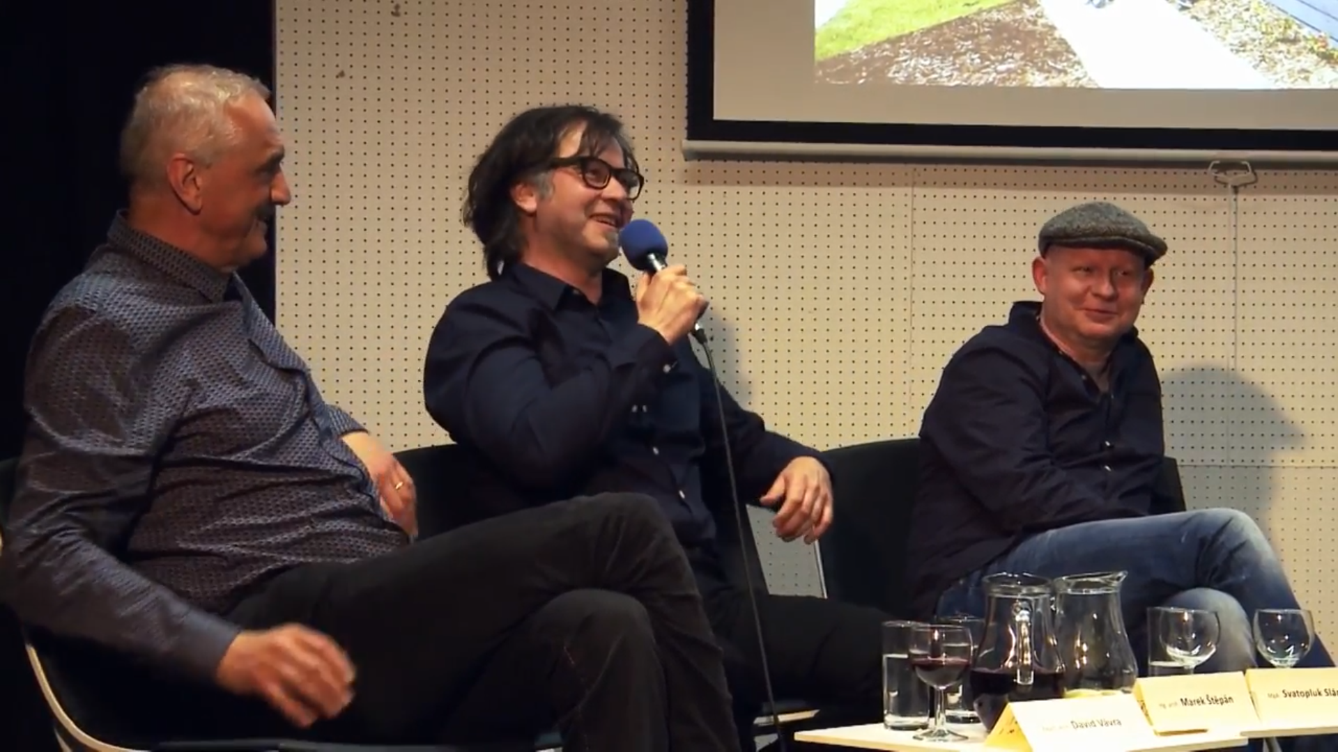 Diskuze Architekti CZ ve Zlíně, zleva David Vávra, Marek Štěpán a Svatopluk Sládeček.