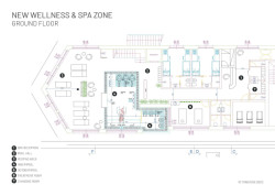 Půdorysné rozložení wellness a spa, projektová studie pro hotel Al Nin