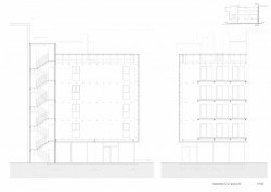 Dočasný bytový dům v Barceloně, Straddle3 + Eulia Arkitektura + Yaiza Terré, výkresy