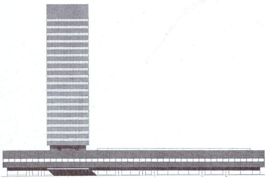 The SAS Royal Hotel v Kodani, Arne Jacobsen, výkres.