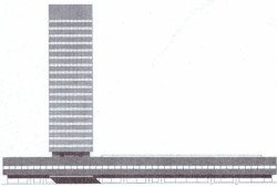 The SAS Royal Hotel v Kodani, Arne Jacobsen, výkres.