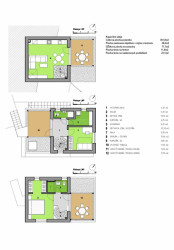 půdorysy domu A, obydlí v objetí golfu, 3x3,