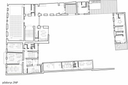 Projekt Nádvoří v Trnavě, Vallo Sadovsky architects, půdorys 2 NP