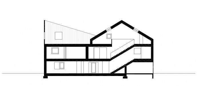 řez, Twin house, bergmeisterwolf architekten,