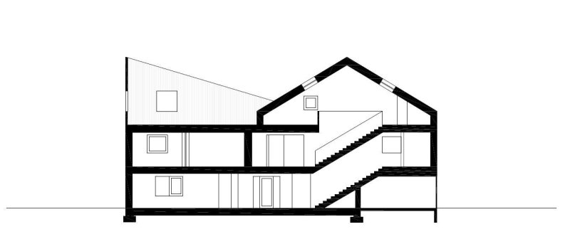 řez, Twin house, bergmeisterwolf architekten,