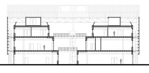 Nantes Saint - Nazaire higher school of fine arts, řez, Franklin Azzi Architecture