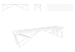 Mjölk architekti, Bookstore Artmap, stůl 01 – foto