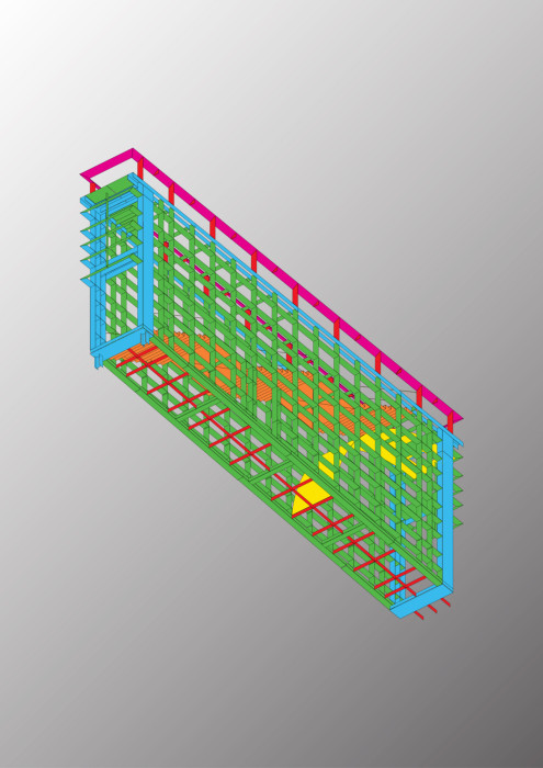 Monument Majer, N/A / Benjamín Brádňanský, Vít Halada, Maroš Greš, axonometrie konstrukce