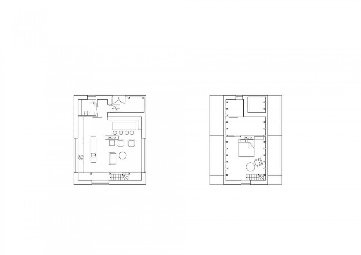 Chata pod Bukovou, Mjölk architekti, půdorys dům
