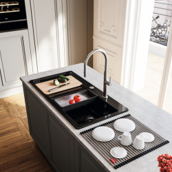 Dřez Franke MythosX s odkapem v barvě Onyx (včetně příslušenství)