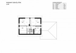 Rodinný dům „ŽLUŤÁK“, OK PLAN ARCHITECTS, půdorys 2NP