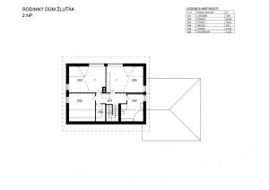 Rodinný dům „ŽLUŤÁK“, OK PLAN ARCHITECTS, půdorys 2NP