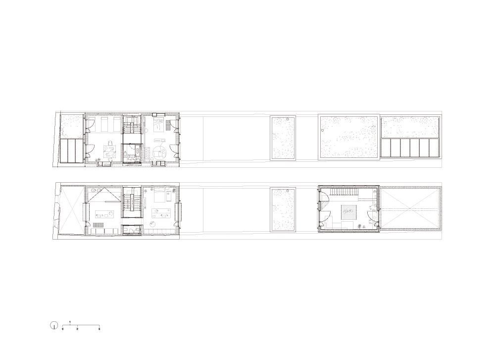 HARQUITECTES, cihlový dům č.p. 1014, půdorys horních pater, výkres