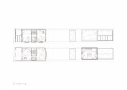 HARQUITECTES, cihlový dům č.p. 1014, půdorys horních pater, výkres