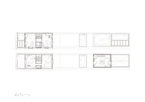HARQUITECTES, cihlový dům č.p. 1014, půdorys horních pater, výkres