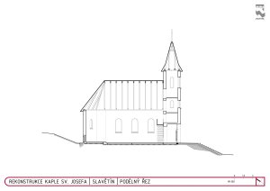 Rekonstrukce kostela sv. Josefa ve Slavětíně, ATELIER TSUNAMI: Řez podélný