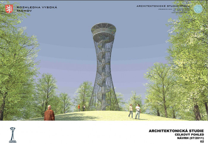 Architektonické studio Hysek, Rozhledna Vysoká, Tachov - vizualizace