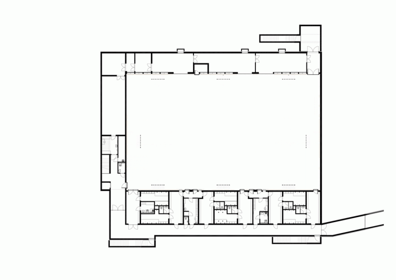 Dietger Wissounig Architekten, Sportovní hala St. Martin, půdorys 1. PP - foto